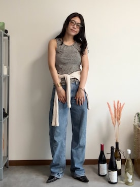 「INSCRIRE（アンスクリア）の【別注】＜INSCRIRE × 6(ROKU)＞ZIP TURTLE PULLOVER/カットソー（Tシャツ/カットソー）」を使った、misuzuさん（レディース・158cm・20代）の夏コーディネート