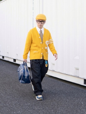 「Ralph Lauren」｜「アイテム（ハンチング/ベレー帽）」を使った、マッシュ【ストリート宇宙人】さん（メンズ・165cm）の秋コーディネート