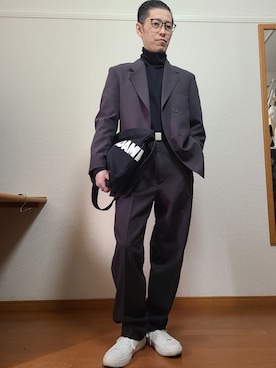 「ユニクロU」｜「アイテム（ジャケット/アウター）」を使った、Satoshiさん（メンズ・169cm）の冬コーディネート