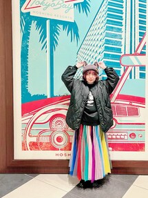 manana suerte スカート ボリュームストライプチュールスカート