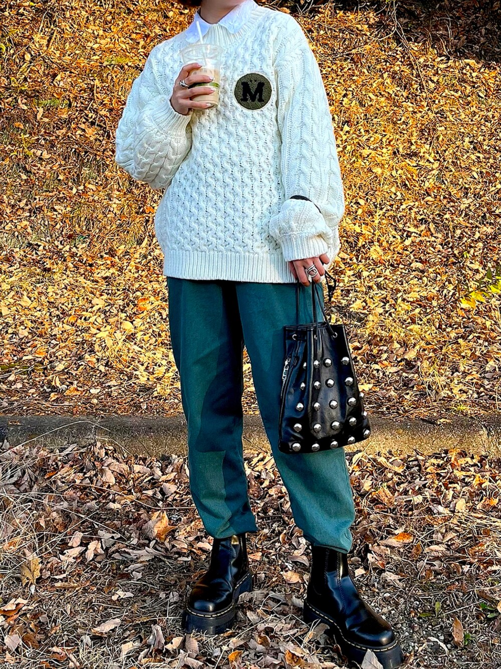クラネ  DRAWSTRING STUDS BAG  スタッズ バッグ CLANE - ドローストリングスタッズバッグ - DRAWSTRING STUDS BAG