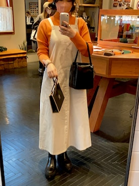 「ニット/セーター」｜「アイテム（ジャンパースカート）」を使った、yorukoさん（レディース・154cm）の秋コーディネート