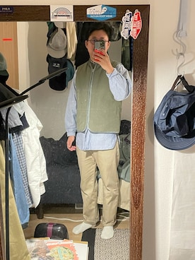 「NECESSARY or UNNECESSARY（ネセサリーオアアンネセサリー）のアイテム（パンツ）」を使った、カイタルさん（メンズ・171cm）の冬コーディネート