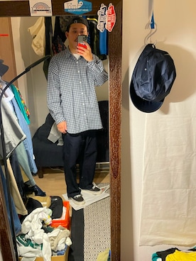「NECESSARY or UNNECESSARY（ネセサリーオアアンネセサリー）のアイテム（パンツ）」を使った、カイタルさん（メンズ・171cm）の秋コーディネート