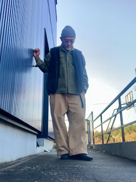 「アイテム（帽子）」を使った、AKTKさん（メンズ・168cm）の秋コーディネート