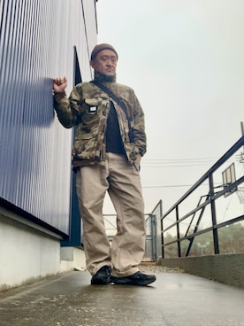 「アイテム（帽子）」を使った、AKTKさん（メンズ・168cm）の冬コーディネート