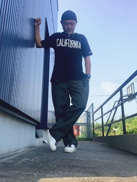 「アイテム（ニットキャップ/ビーニー）」を使った、AKTKさん（メンズ・168cm）の夏コーディネート
