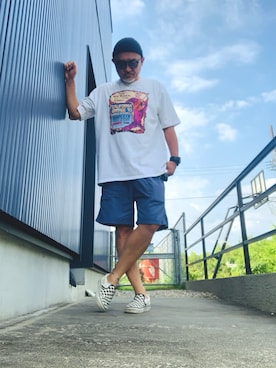 「アイテム（ニットキャップ/ビーニー）」を使った、AKTKさん（メンズ・168cm）の夏コーディネート