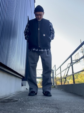 「アイテム（ニットキャップ/ビーニー）」を使った、AKTKさん（メンズ・168cm）の秋コーディネート