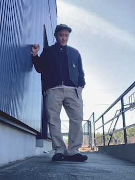 「アイテム（帽子）」を使った、AKTKさん（メンズ・168cm）の冬コーディネート