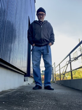 「アイテム（ニットキャップ/ビーニー）」を使った、AKTKさん（メンズ・168cm）の秋コーディネート