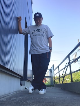 「アイテム（帽子）」を使った、AKTKさん（メンズ・168cm）の秋コーディネート