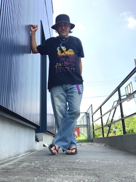 「アイテム（帽子）」を使った、AKTKさん（メンズ・168cm）の夏コーディネート
