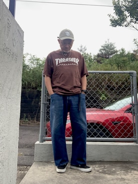 「THRASHER（スラッシャー）のアイテム」を使った、AKTKさん（メンズ・168cm）の秋コーディネート