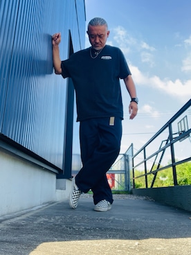「VANS（バンズ）のVANS / CLASSIC SLIP-ON（スリッポン）」を使った、AKTKさん（メンズ・168cm）の夏コーディネート