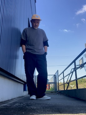 「POLeR（ポーラー）のアイテム（キャップ）」を使った、AKTKさん（メンズ・168cm）の春コーディネート