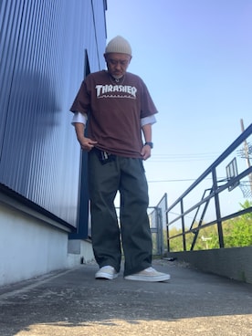 「URBAN RESEARCH DOORS（アーバンリサーチドアーズ）のストローヤーンニットキャップ（ニットキャップ/ビーニー、ベージュ系）」を使った、AKTKさん（メンズ・168cm）の春コーディネート