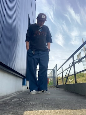 「Harley-Davidson（ハーレーダビッドソン）のアイテム」を使った、AKTKさん（メンズ・168cm）の春コーディネート