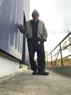 「MANASTASH（マナスタッシュ）のアイテム」を使った、AKTKさん（メンズ・168cm）の冬コーディネート