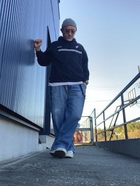 「アイテム（デニムパンツ）」を使った、AKTKさん（メンズ・168cm）の秋コーディネート