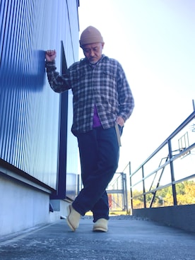 「アイテム（トップス）」を使った、AKTKさん（メンズ・168cm）の秋コーディネート