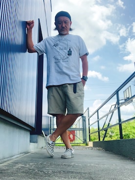 「アイテム（ニットキャップ/ビーニー）」を使った、AKTKさん（メンズ・168cm）の夏コーディネート
