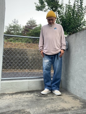 「patagonia（パタゴニア）のアイテム（Tシャツ/カットソー、ベージュ系）」を使った、AKTKさん（メンズ・168cm）の秋コーディネート