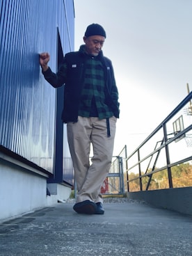 「アイテム（ニットキャップ/ビーニー）」を使った、AKTKさん（メンズ・168cm）の秋コーディネート