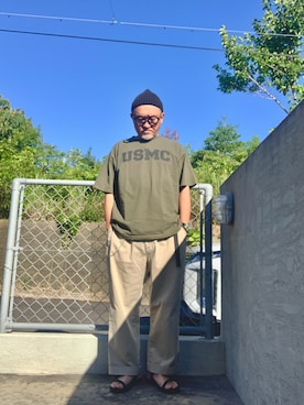 「POLO RALPH LAUREN（ポロ ラルフ ローレン）のアイテム（チノパンツ、ベージュ系）」を使った、AKTKさん（メンズ・168cm）の夏コーディネート