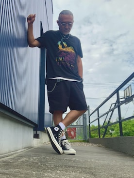 「アイテム（ウォレットチェーン）」を使った、AKTKさん（メンズ・168cm）の夏コーディネート