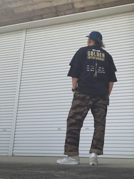 「THRASHER（スラッシャー）のアイテム（キャップ、ブルー系）」を使った、AKTKさん（メンズ・168cm）の春コーディネート
