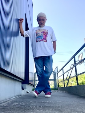 「アイテム（スリッポン）」を使った、AKTKさん（メンズ・168cm）の夏コーディネート