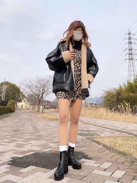 「パンツスタイル」｜「アイテム（ジャケット/アウター）」を使った、enna_028さん（レディース・157cm）の冬コーディネート