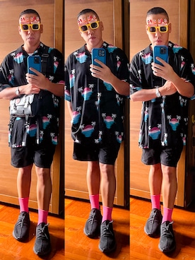 「asos（エイソス）のアイテム（トップス）」を使った、Edimundson さん（メンズ・180cm）の夏コーディネート