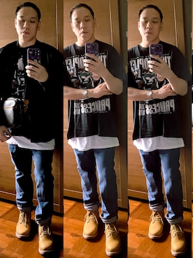 「H&M（エイチ・アンド・エム）のアイテム（MA-1）」を使った、Edimundson さん（メンズ・180cm）の冬コーディネート