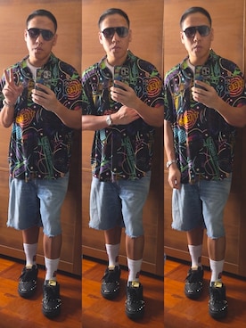 「ZARA MANのアイテム（パンツ）」を使った、Edimundson さん（メンズ・180cm）の夏コーディネート