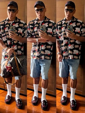 「アイテム（スリッポン）」を使った、Edimundson さん（メンズ・180cm）の秋コーディネート