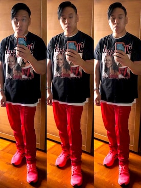 「FOREVER 21（フォーエバー トゥエンティーワン）のアイテム（パンツ）」を使った、Edimundson さん（メンズ・180cm）の冬コーディネート