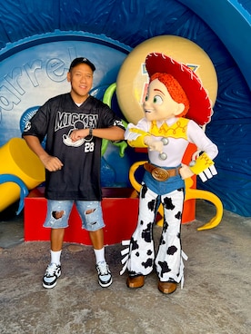 「アイテム（ジャージ）」を使った、Edimundson さん（メンズ・180cm）の秋コーディネート