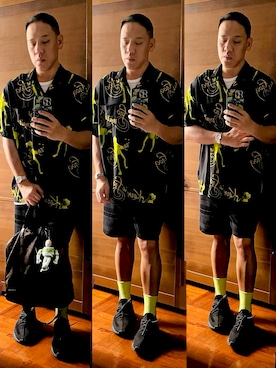 「PRADA（プラダ）のアイテム」を使った、Edimundson さん（メンズ・180cm）の夏コーディネート