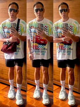 「H&M（エイチ・アンド・エム）のアイテム（カーゴパンツ）」を使った、Edimundson さん（メンズ・180cm）の夏コーディネート