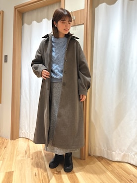「Samansa Mos2 blue（サマンサモスモスブルー）のアイテム（その他アウター）」を使った、あいりさん（レディース・163cm）の冬コーディネート