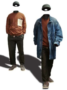 「通勤穿搭」｜innate_crewさん（メンズ・180cm）の冬コーディネート