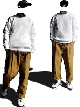 「アイテム（チノパンツ、ゴールド系）」を使った、innate_crewさん（メンズ・180cm）の秋コーディネート