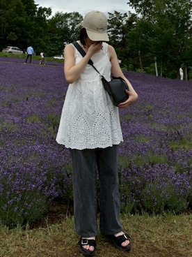 「アイテム（タンクトップ）」を使った、きのさん（骨格ウェーブ・レディース・155cm）の夏コーディネート