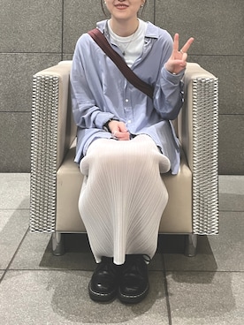 「アイテム（メッセンジャーバッグ）」を使った、yuco🌓さん（レディース・164cm）の夏コーディネート