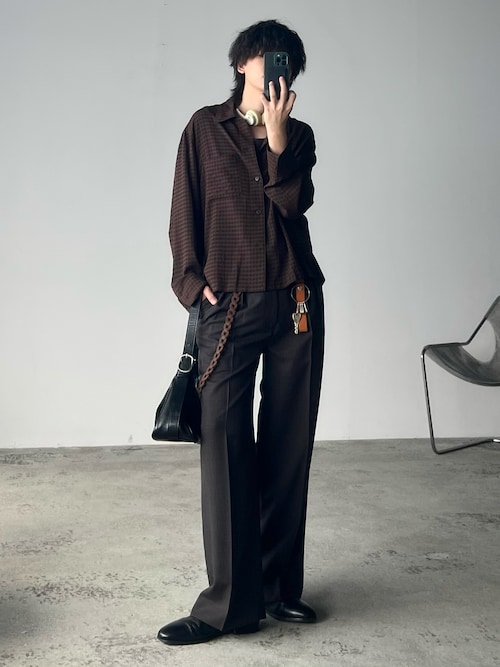 「LIDNM(リドム)のLINEN SLUB TANK TOP(タンクトップ)」を使った、col.さん(メンズ・172cm)の春コーディネート