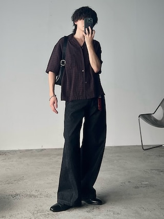「LIDNM(リドム)のLINEN SLUB TANK TOP(タンクトップ)」を使った、col.さん(メンズ・172cm)の春コーディネート