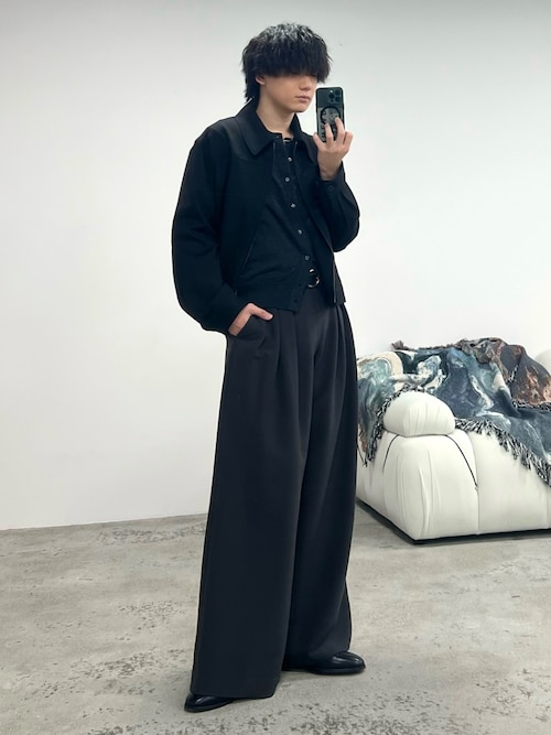 「WYM LIDNM(ウィム バイ リドム)のTECH WOOL GABARDINE ZIP BLOUSON【SET-UP】(ブルゾン)」を使った、col.さん(メンズ・172cm)の春コーディネート