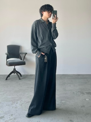 「WYM LIDNM（ウィム バイ リドム）のMVS LAYERED SLIT TANK TOP（タンクトップ）」を使った、col.さん（メンズ・172cm）の秋コーディネート